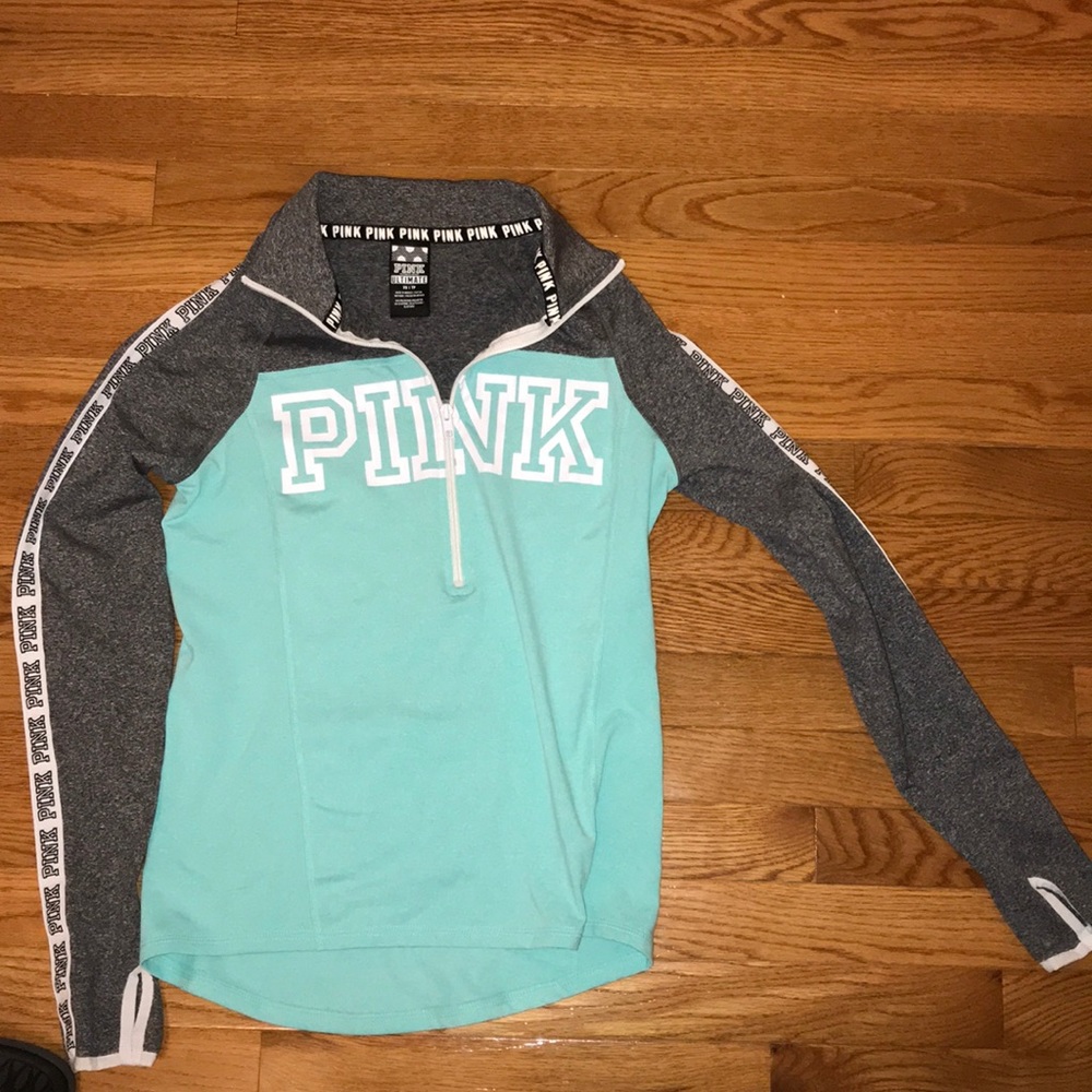 Vs pink long sleeve quarter zip